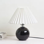 Nordic Ceramic Table Lamp With Pleated Fabric Shade