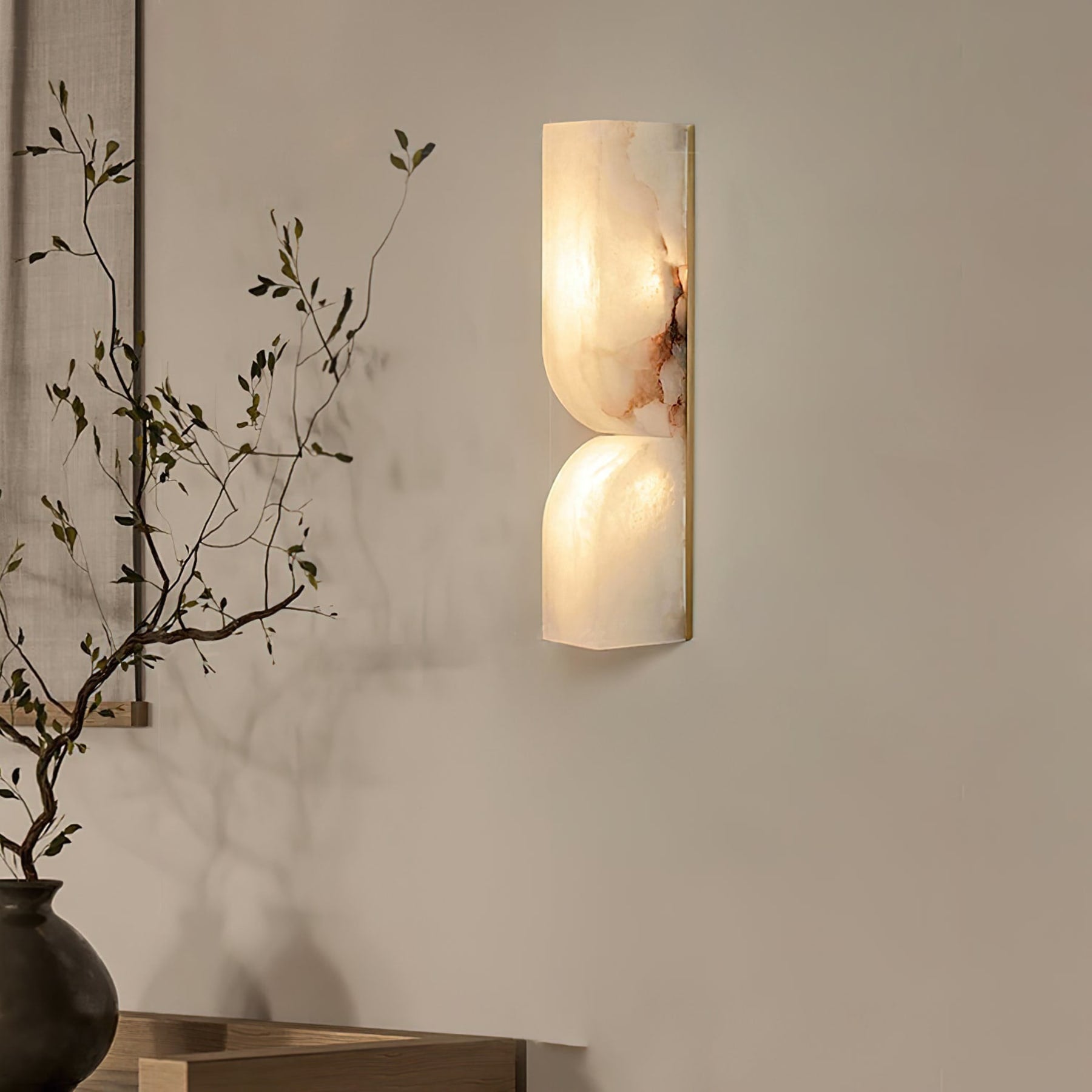 Modern Marble Wall Light With Warm LED Glow for Living Room — Ashbury Home & Living