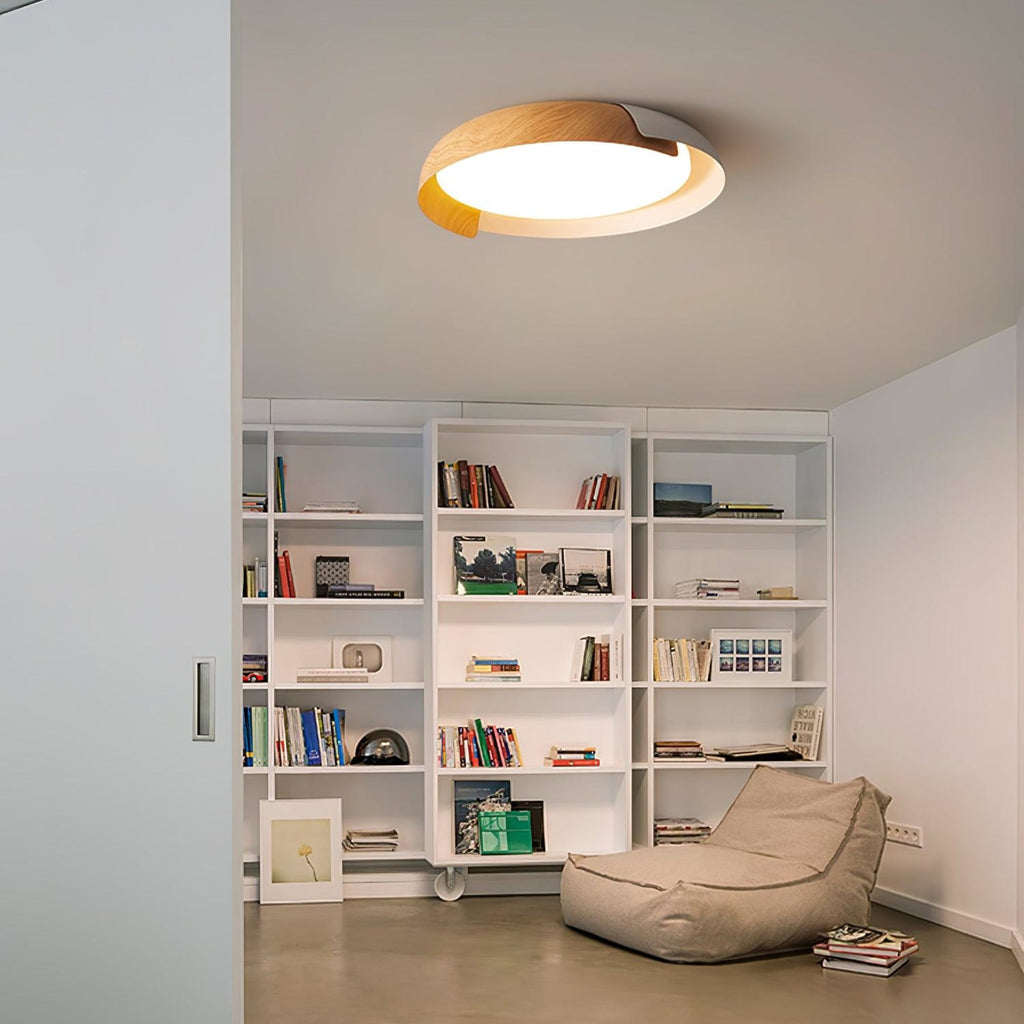 Modern Wood Flush Mount Ceiling Light for Living Room — Ashbury Home & Living