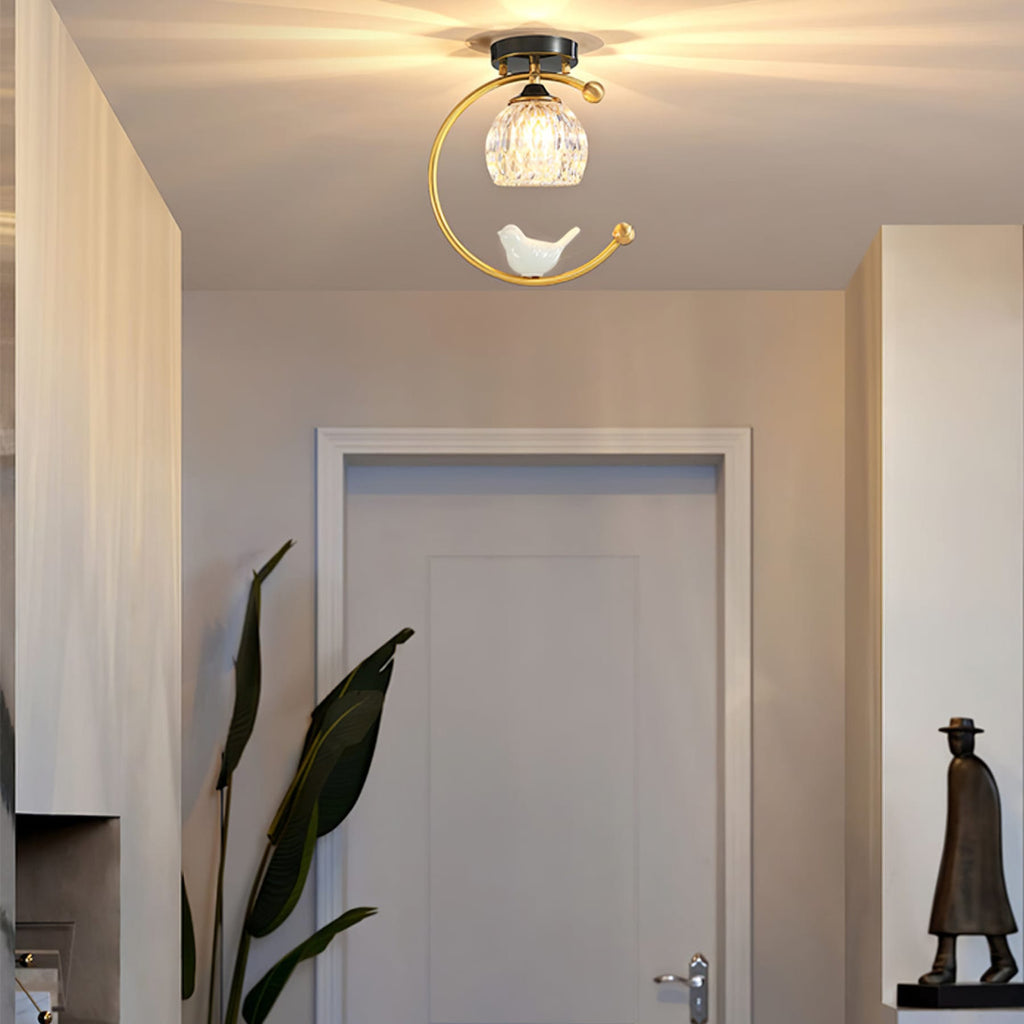 Contemporary Solid Brass Flush Mount Ceiling Light — Ashbury Home & Living