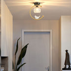 Contemporary Solid Brass Flush Mount Ceiling Light — Ashbury Home & Living