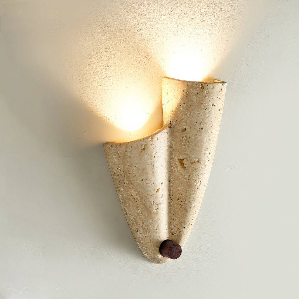 Modern Travertine Wall Light With Warm LED Glow — Ashbury Home & Living