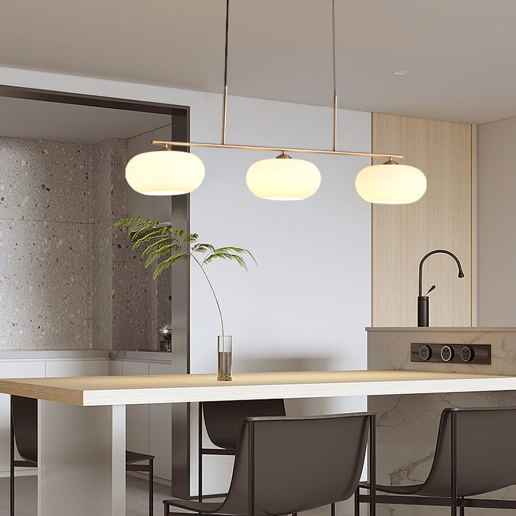 Modern Glass Pendant Light With Tri-Colour LED Glow — Ashbury Home & Living