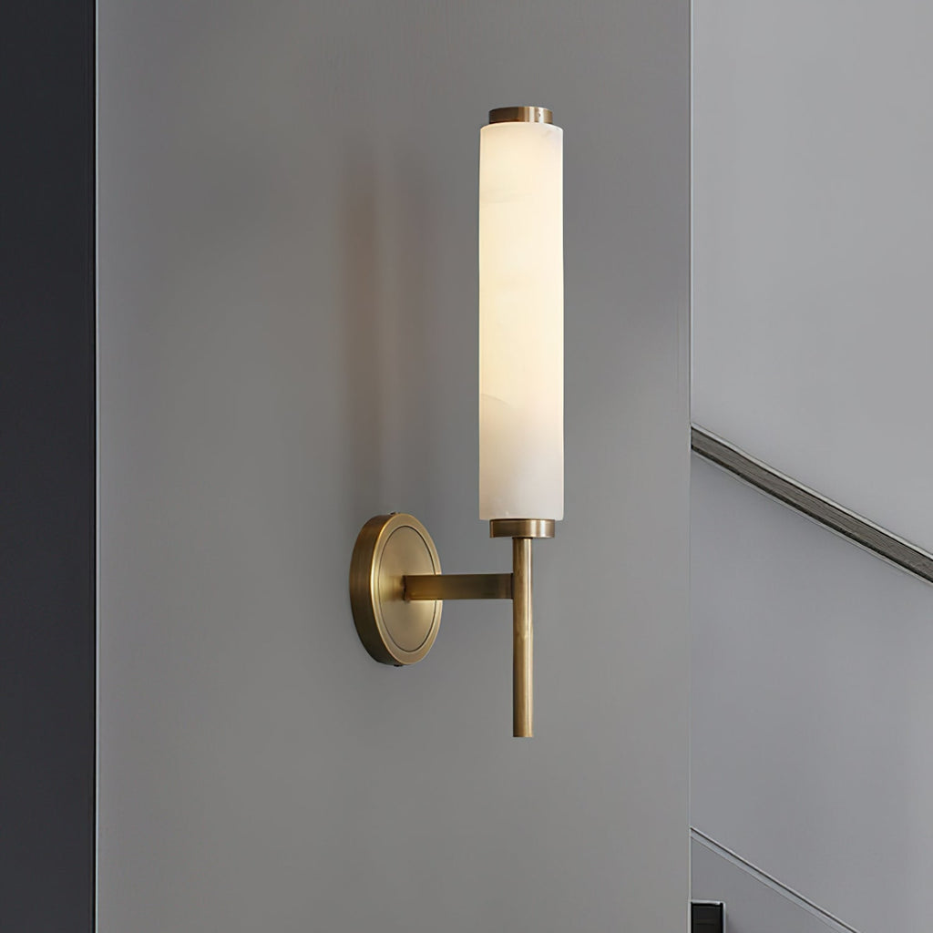 Modern Metal and Faux Alabaster Wall Light for Living Room — Ashbury Home & Living