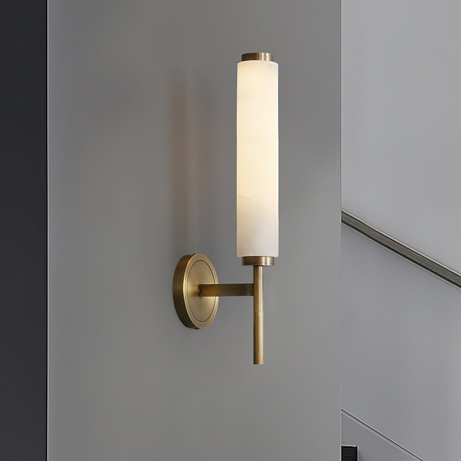 Modern Metal and Faux Alabaster Wall Light for Living Room — Ashbury Home & Living