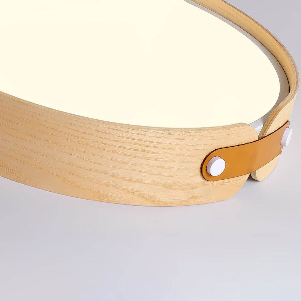 Scandinavian Wood Flush Mount Ceiling Light With Slim Low-Profile Design — Ashbury Home & Living