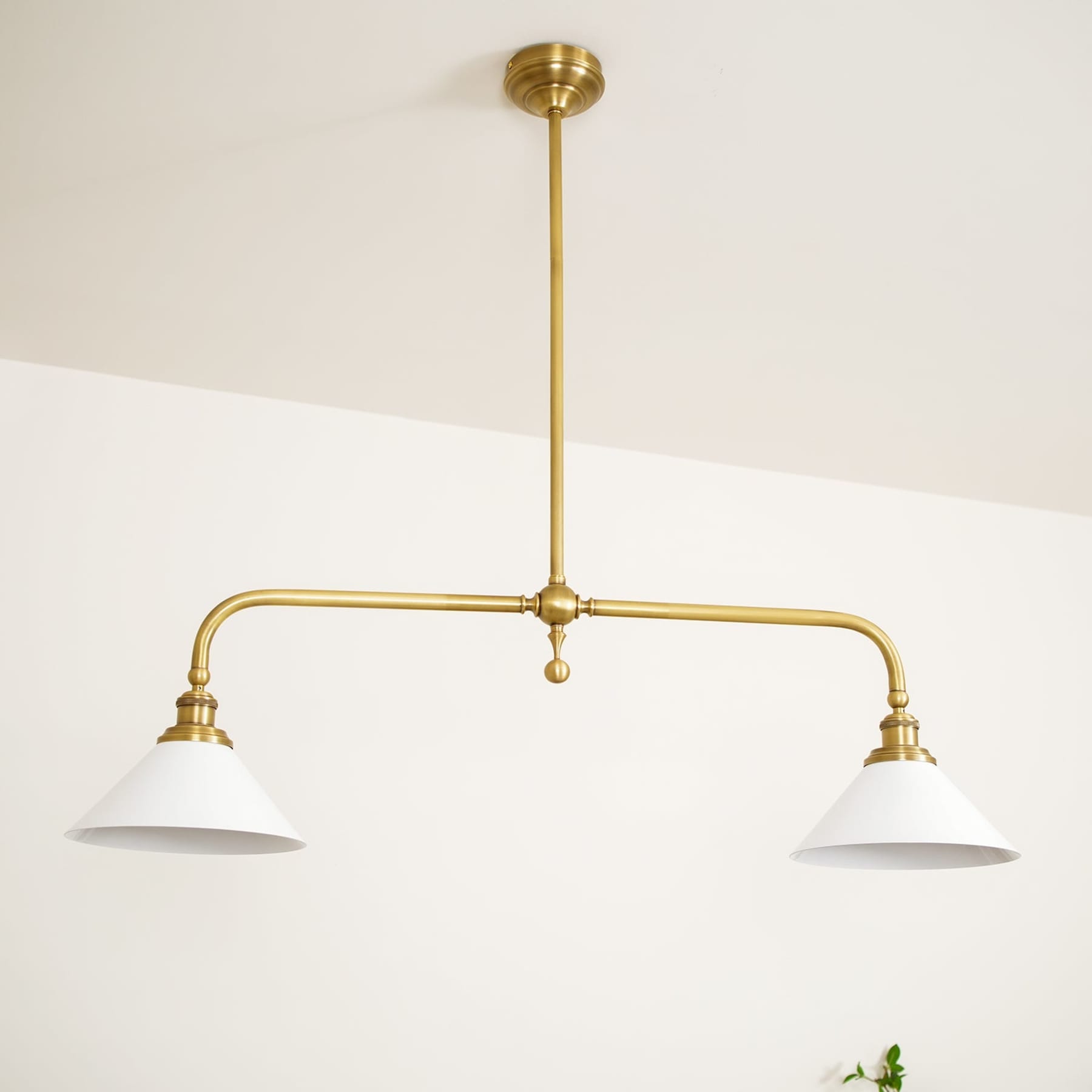 Modern Brass Pendant Light With Ceramic Shades for Dining Room — Ashbury Home & Living