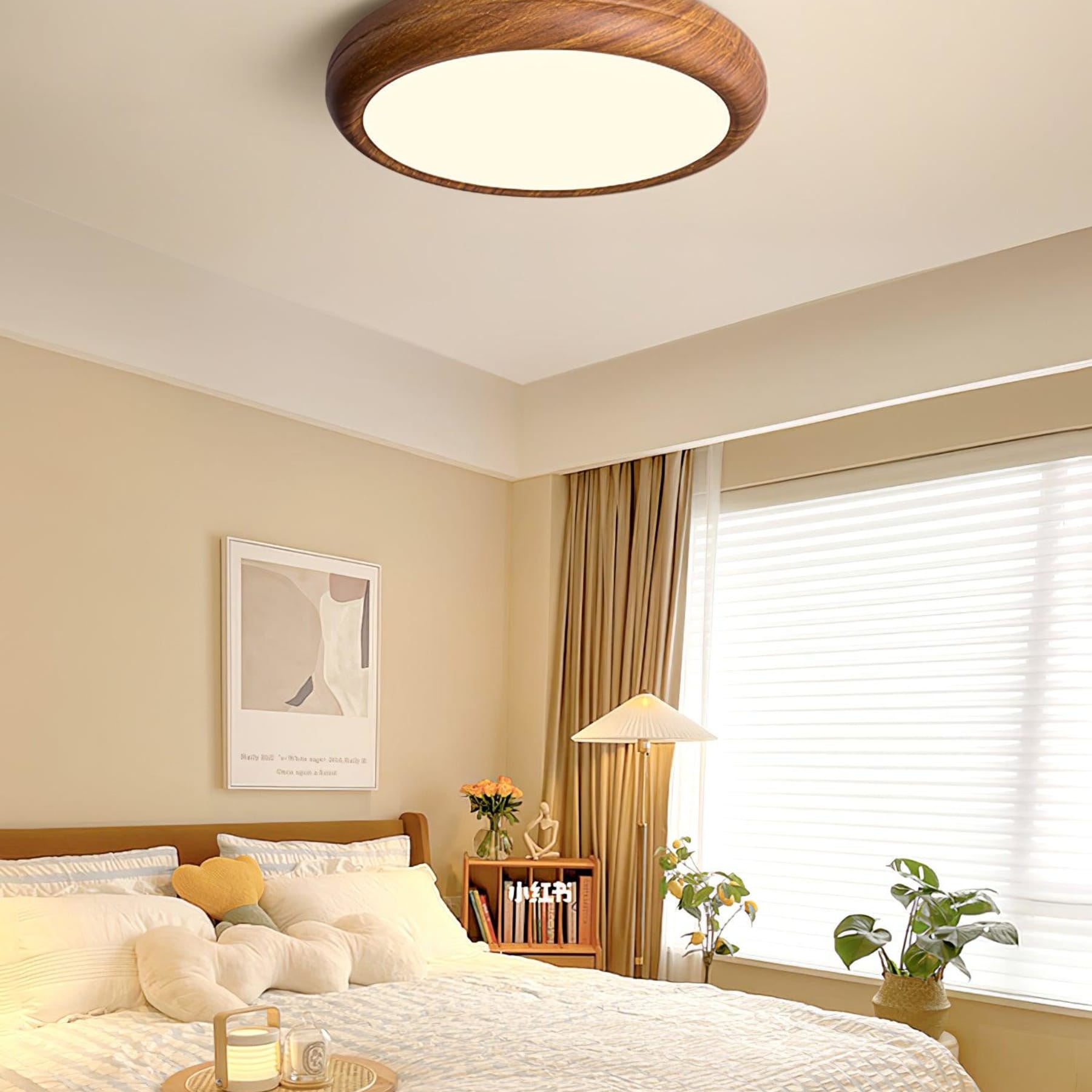 Scandinavian Wood Flush Mount Ceiling Light for Living Room — Ashbury Home & Living