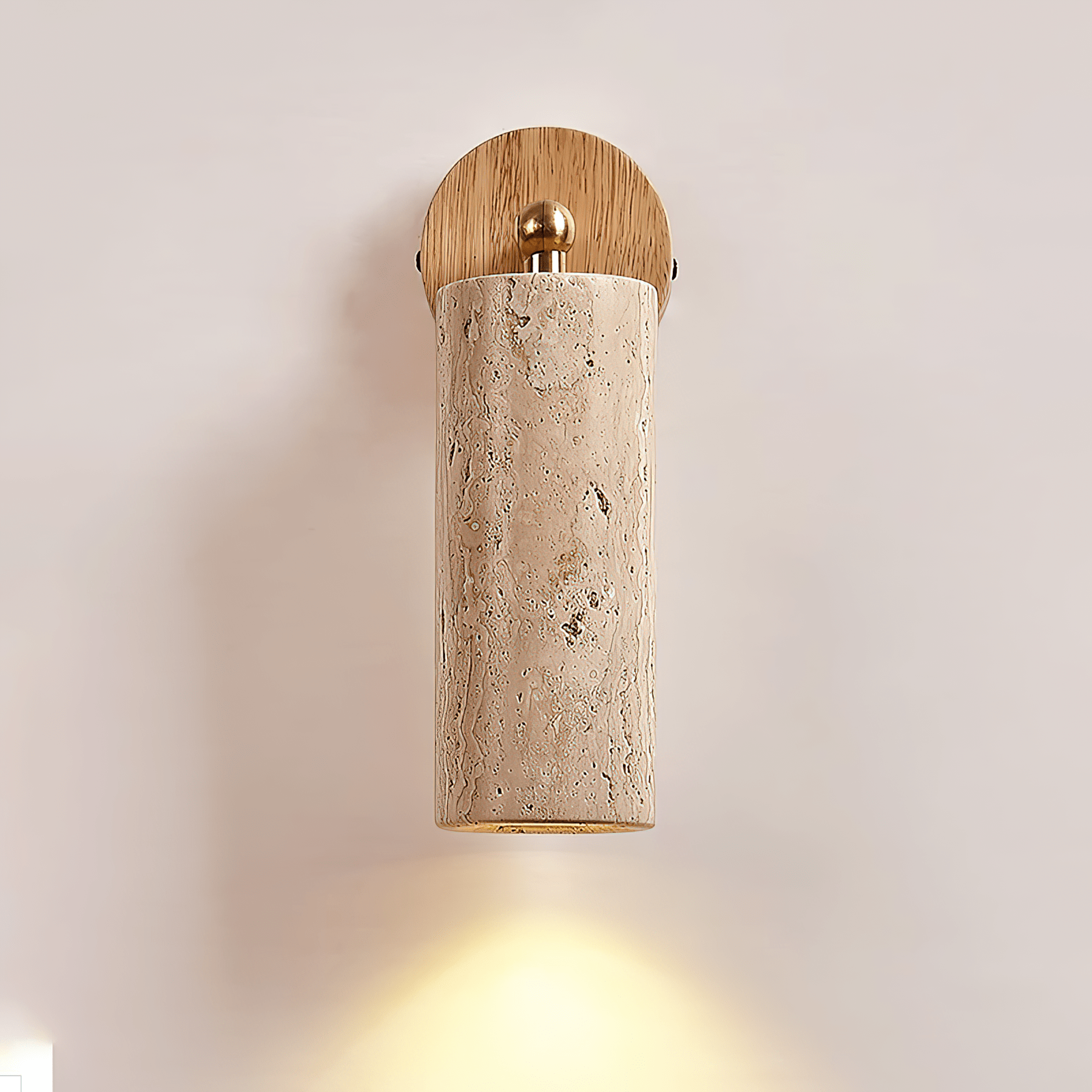 Modern Travertine Wall Light With Warm LED Glow — Ashbury Home & Living