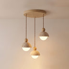 Contemporary Travertine Stone Pendant Light With Dimmable Glow in 3-Heads: ∅ 11.8″ x H149.9 cm (H59") — Ashbury Home & Living