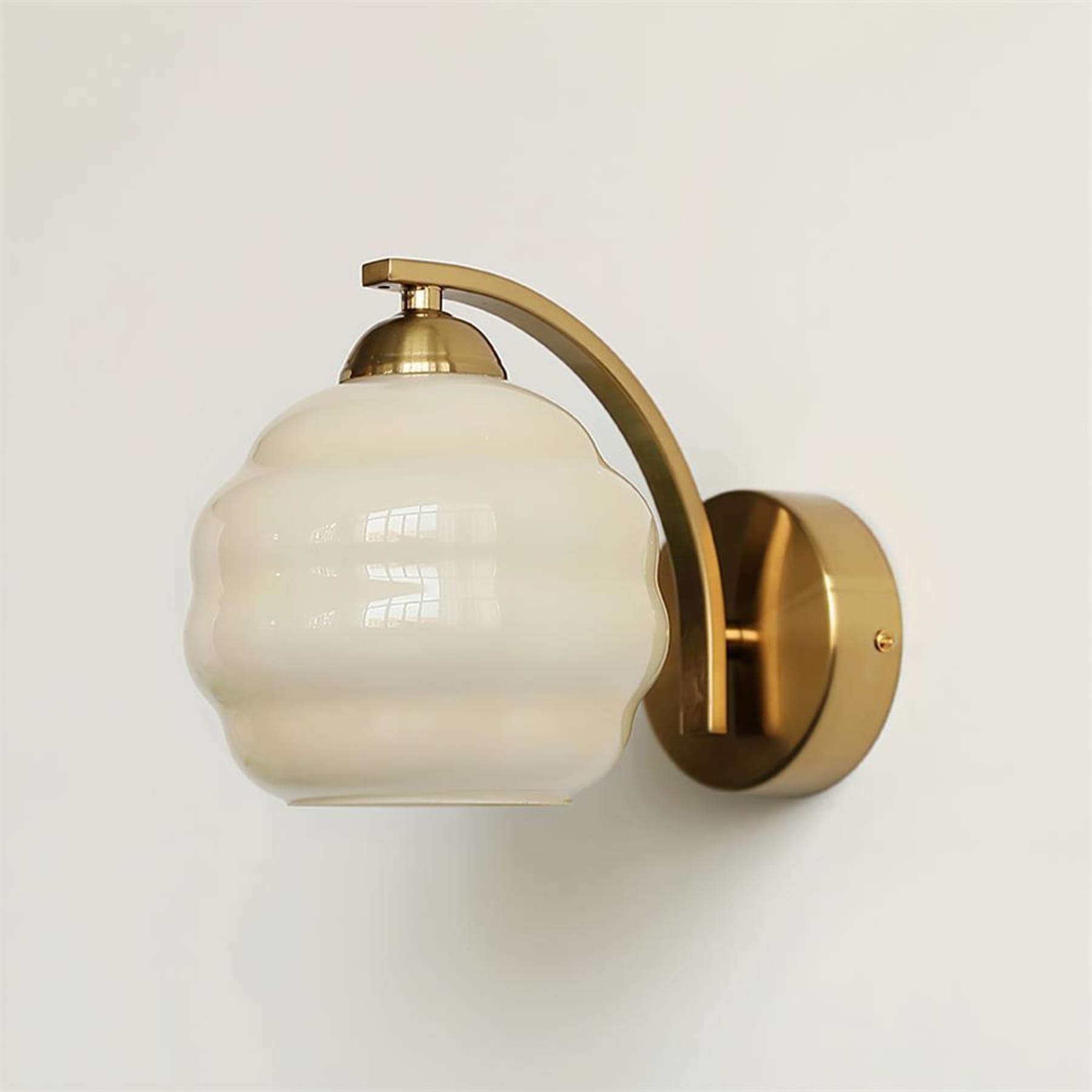 Contemporary Wrought Iron and Glass Wall Light With Warm LED Glow — Ashbury Home & Living