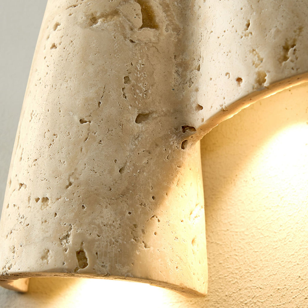 Modern Travertine Wall Light With Warm LED Glow — Ashbury Home & Living