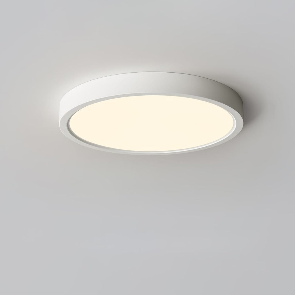 Minimalist Iron Flush Mount Ceiling Light With Slim Low-Profile Design in White — Ashbury Home & Living