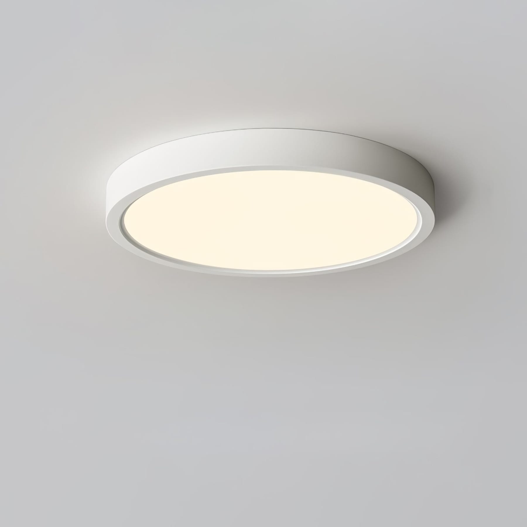 Minimalist Iron Flush Mount Ceiling Light With Slim Low-Profile Design in White — Ashbury Home & Living