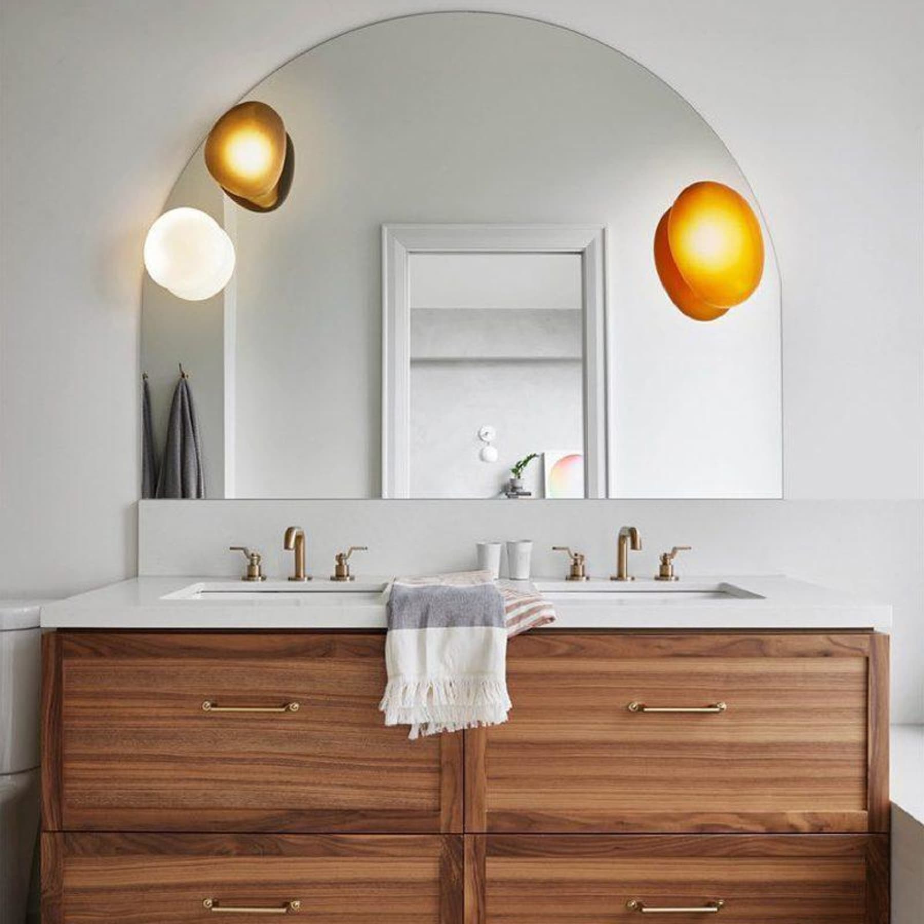 Modern Glass Wall Light With Warm Glass Shades — Ashbury Home & Living