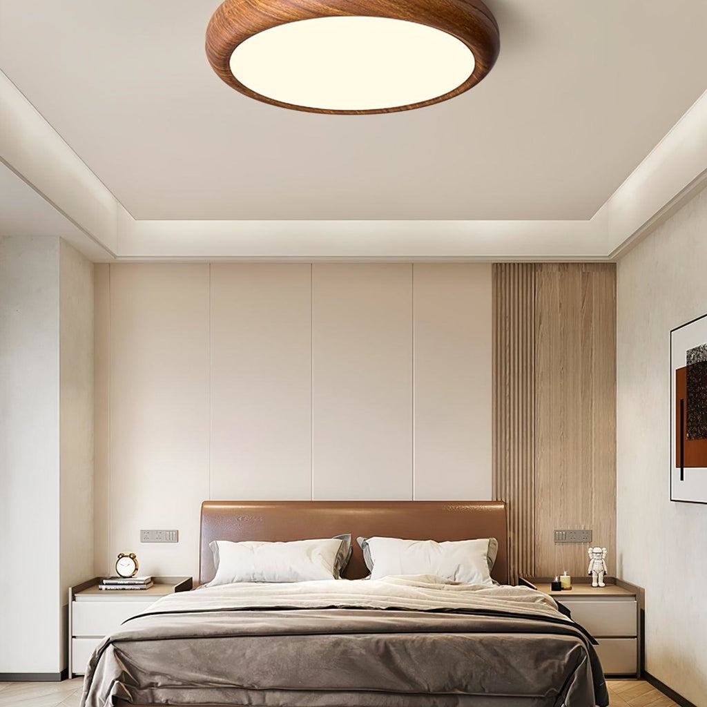 Scandinavian Wood Flush Mount Ceiling Light for Living Room — Ashbury Home & Living