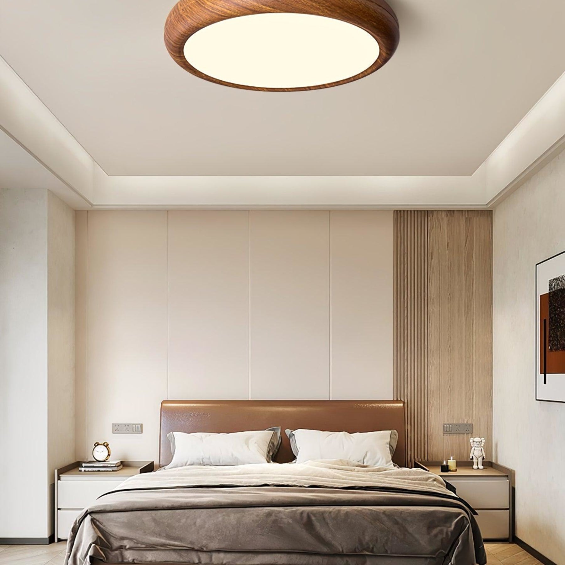 Scandinavian Wood Flush Mount Ceiling Light for Living Room — Ashbury Home & Living