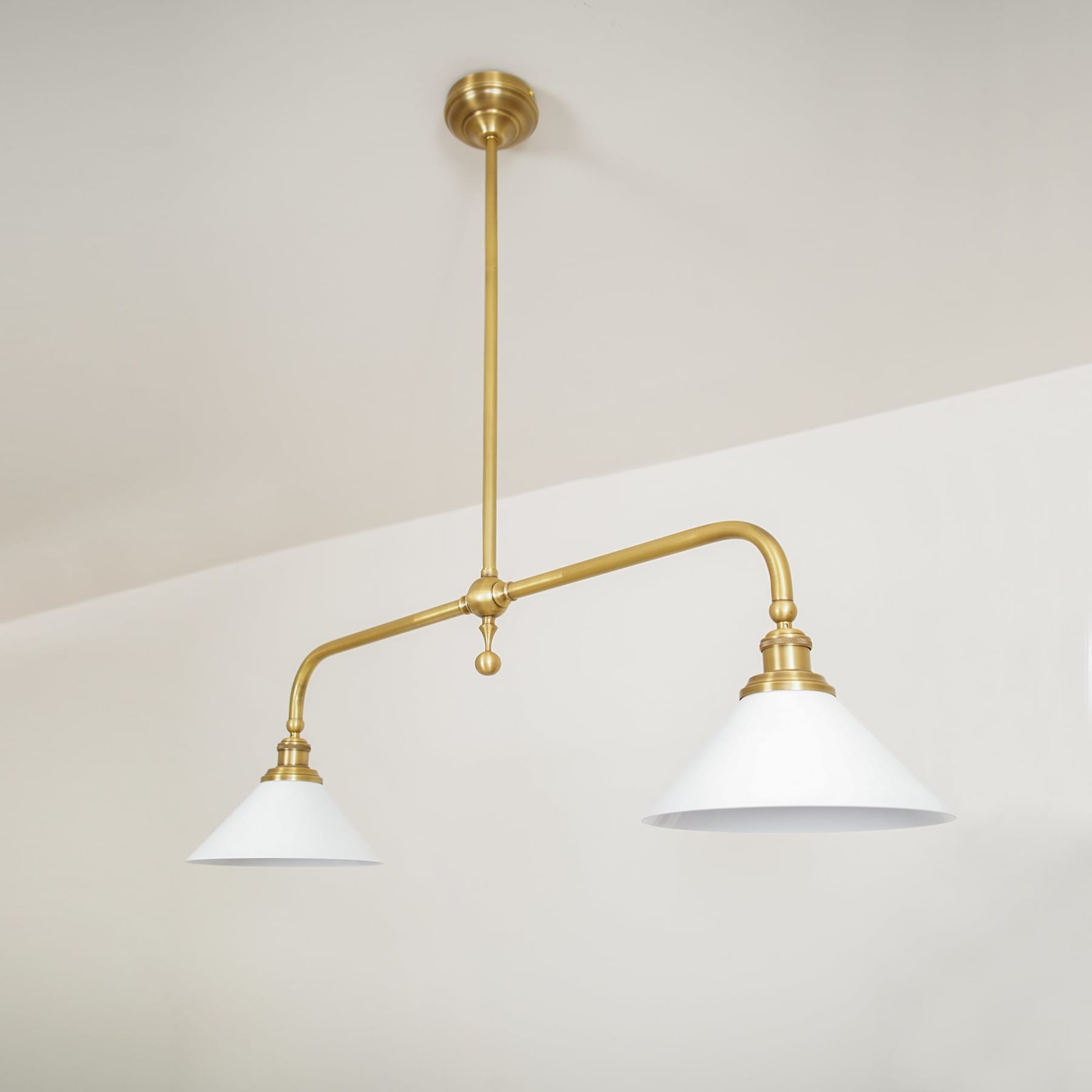 Modern Brass Pendant Light With Ceramic Shades for Dining Room — Ashbury Home & Living