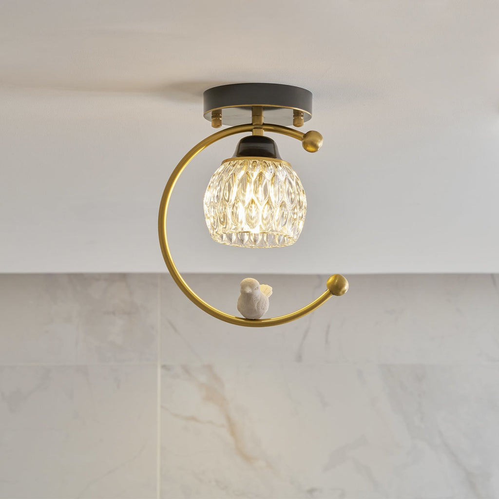 Contemporary Solid Brass Flush Mount Ceiling Light — Ashbury Home & Living
