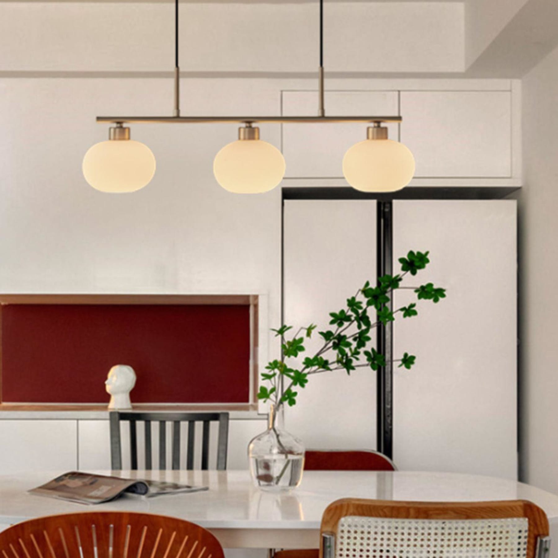 Modern Glass Pendant Light With Tri-Colour LED Glow — Ashbury Home & Living