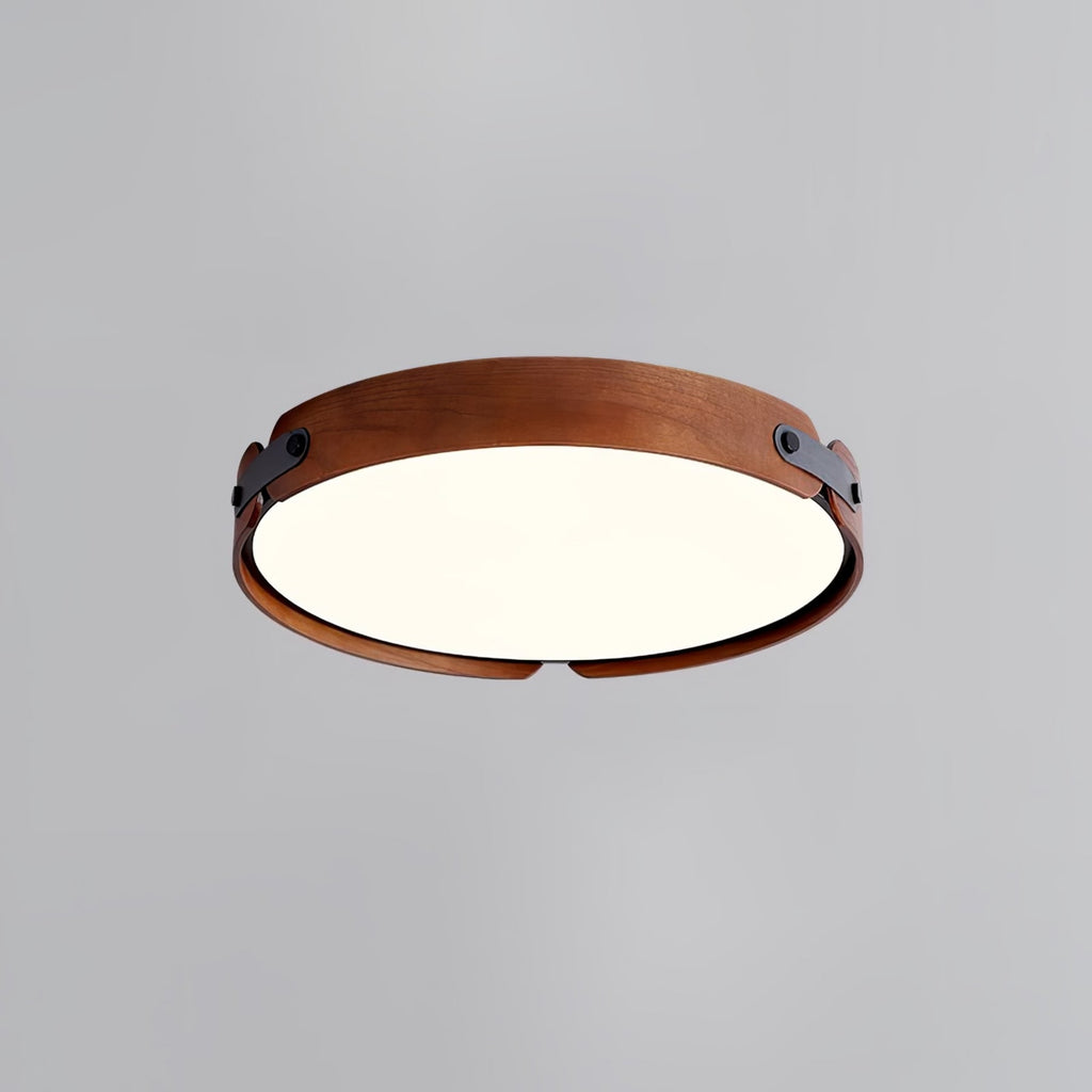 Scandinavian Wood Flush Mount Ceiling Light With Slim Low-Profile Design — Ashbury Home & Living