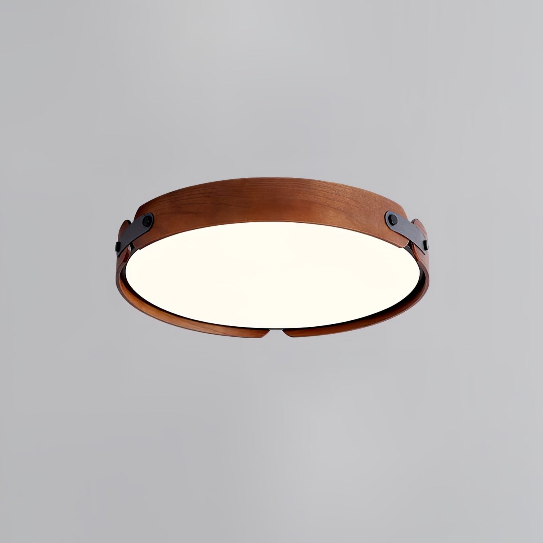Scandinavian Wood Flush Mount Ceiling Light With Slim Low-Profile Design — Ashbury Home & Living