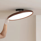 Scandinavian Wood-Effect Flush Mount Ceiling Light With Tri-Colour Glow — Ashbury Home & Living