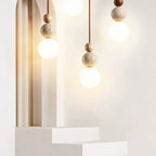 Minimalist Travertine and Wood Pendant Light for Dining Rooms — Ashbury Home & Living