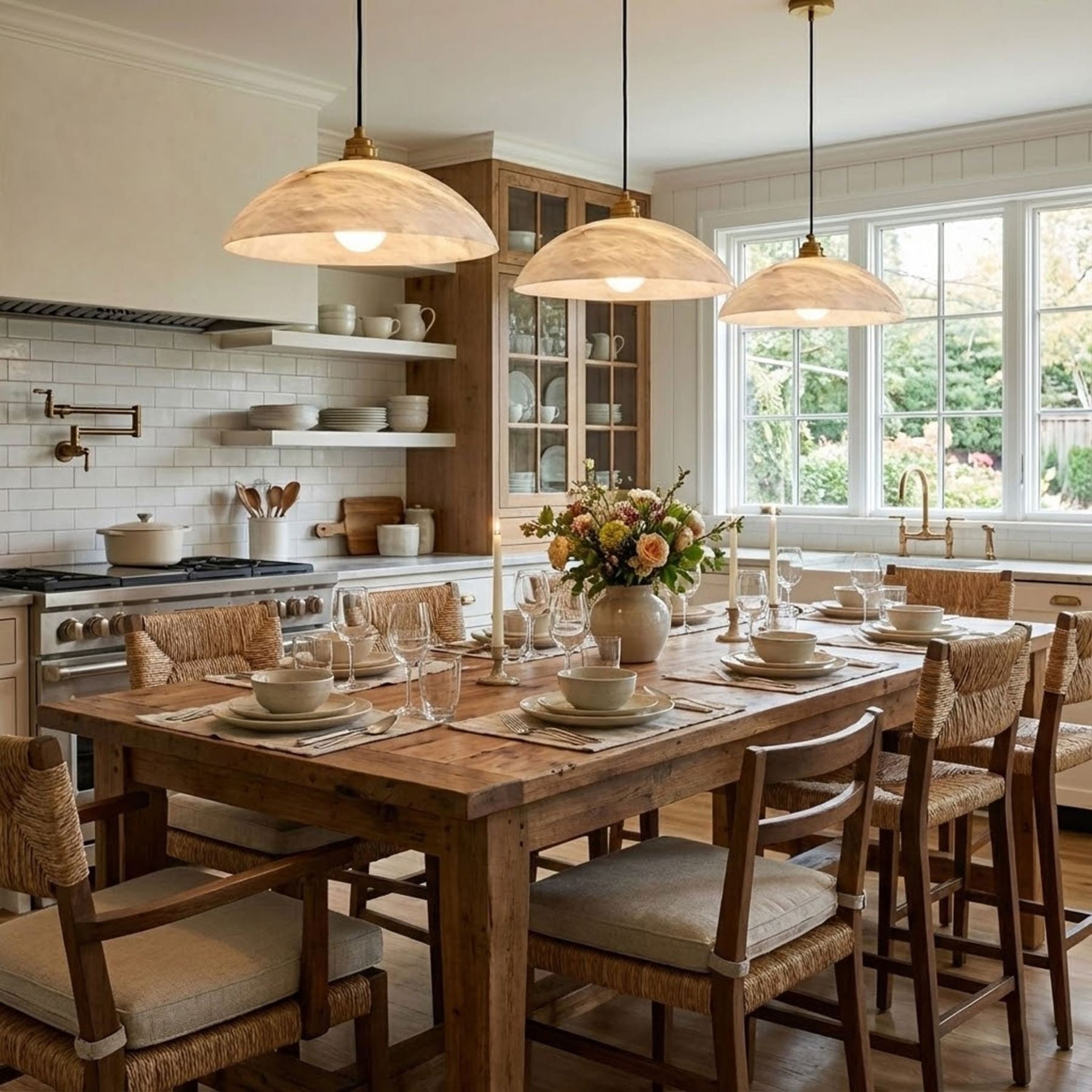 Modern Marble and Copper Pendant Light for Dining Room — Ashbury Home & Living
