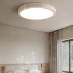 Modern Travertine Flush Mount Ceiling Light With Slim Profile — Ashbury Home & Living