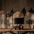 Handmade Rattan Pendant Lights With Woven Dome Shade