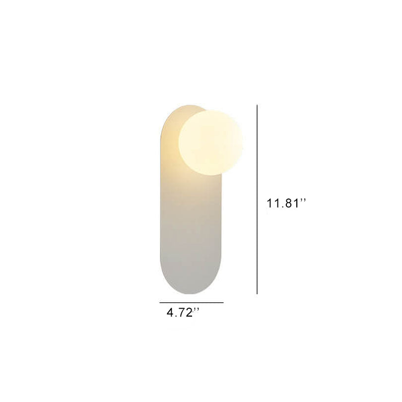 Nordic Wall Light Glass Globe Wall Sconce with Metal Ring Base Minimalist Bedside Wall Lamp for Bedroom | Hallway and Living Room