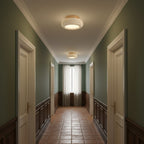 Minimalist Travertine Flush Mount Ceiling Light — Ashbury Home & Living