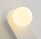 Nordic Wall Light Glass Globe Wall Sconce with Metal Ring Base Minimalist Bedside Wall Lamp for Bedroom | Hallway and Living Room