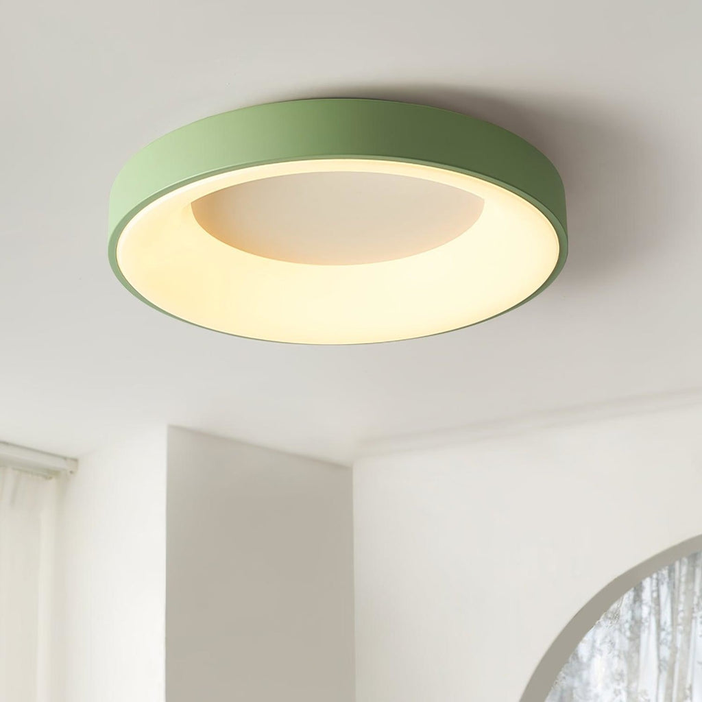 Modern Wrought Iron Flush Mount Ceiling Light With Tri-Colour LED Glow — Ashbury Home & Living