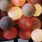 Cotton Ball String Lights LED Fairy Lights with Woven Cotton Balls Battery or USB Powered Garland Lights for Bedroom | Living Room | Nursery and Party