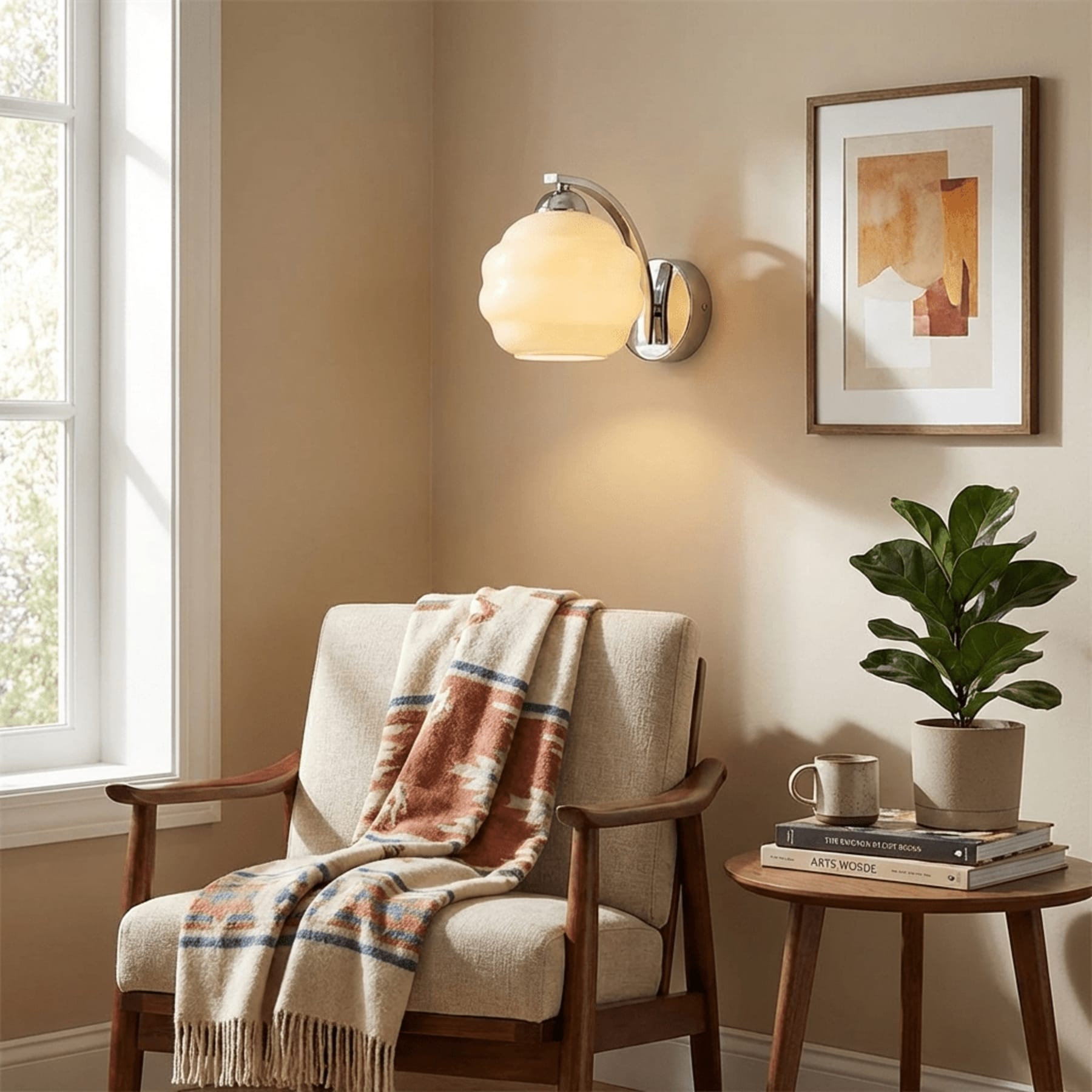 Contemporary Wrought Iron and Glass Wall Light With Warm LED Glow — Ashbury Home & Living