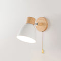 Minimalist Wooden Cone Wall Sconce LED Light With Conical Shade