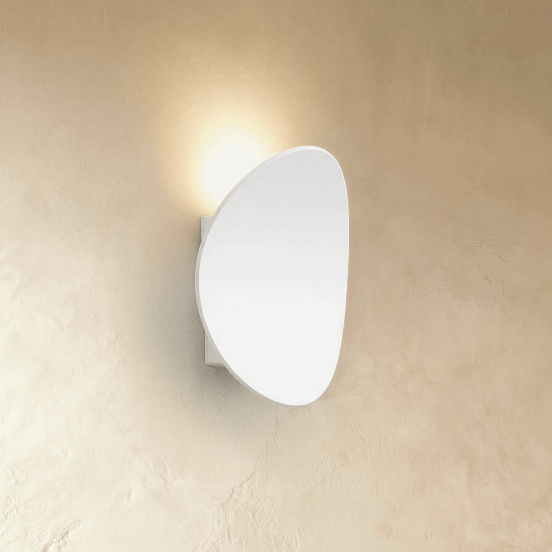 Modern Aluminium Round Wall Light for Living Room in White — Ashbury Home & Living