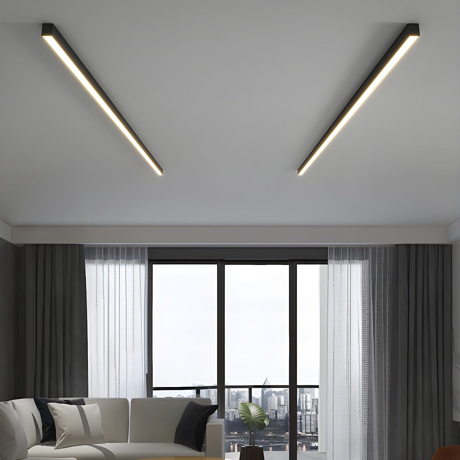 Minimalist Linear Metal Ceiling Light for Living Room — Ashbury Home & Living