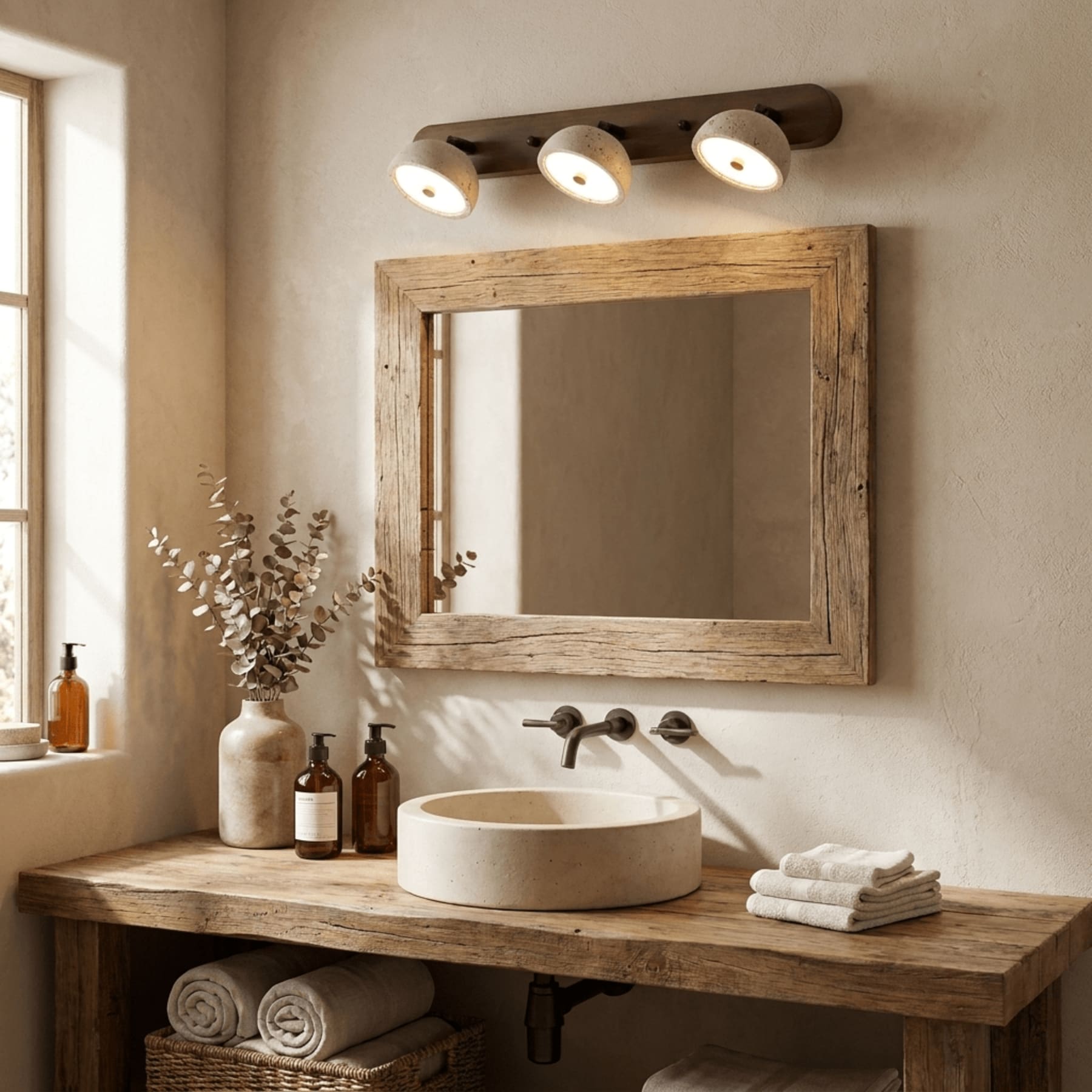 Modern Travertine Wall Light With Warm LED Glow for Living Room — Ashbury Home & Living