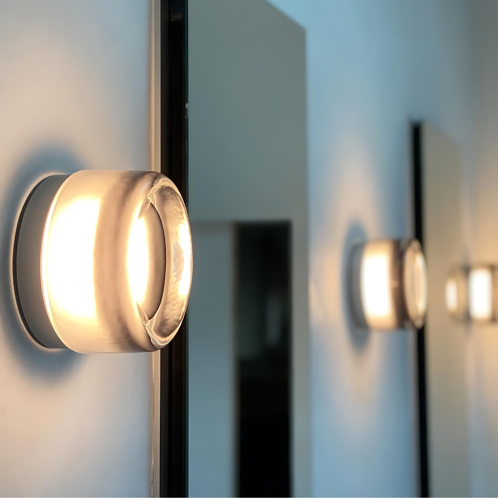 Modern Glass Wall Light With Adjustable LED Glow — Ashbury Home & Living