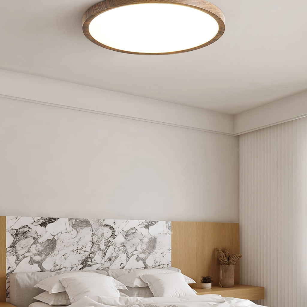 Minimalist Wood Flush Mount Ceiling Light With Slim Profile — Ashbury Home & Living