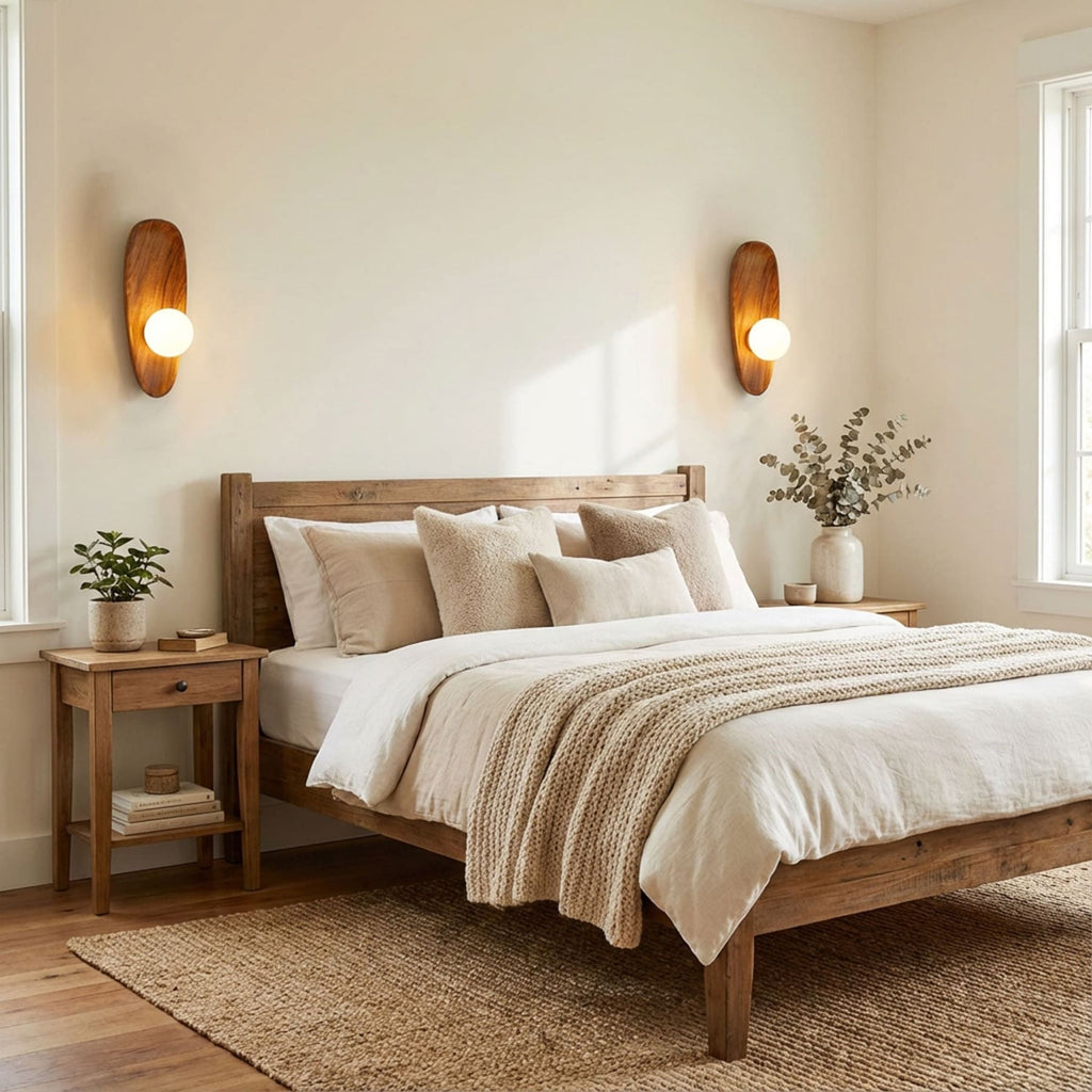 Modern Wood and Glass Wall Light for Living Room — Ashbury Home & Living