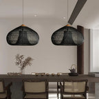 Handmade Rattan Pendant Lights With Woven Dome Shade