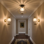 Contemporary Solid Brass Flush Mount Ceiling Light — Ashbury Home & Living