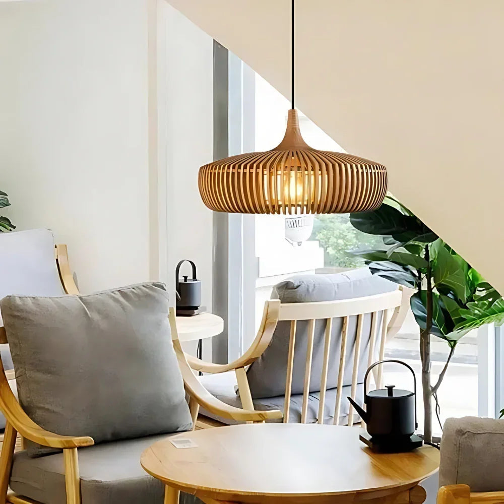 Scandinavian Wood Pendant Light for Living and Dining Rooms — Ashbury Home & Living