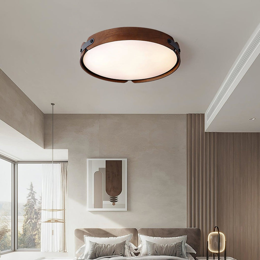 Scandinavian Wood Flush Mount Ceiling Light With Slim Low-Profile Design — Ashbury Home & Living