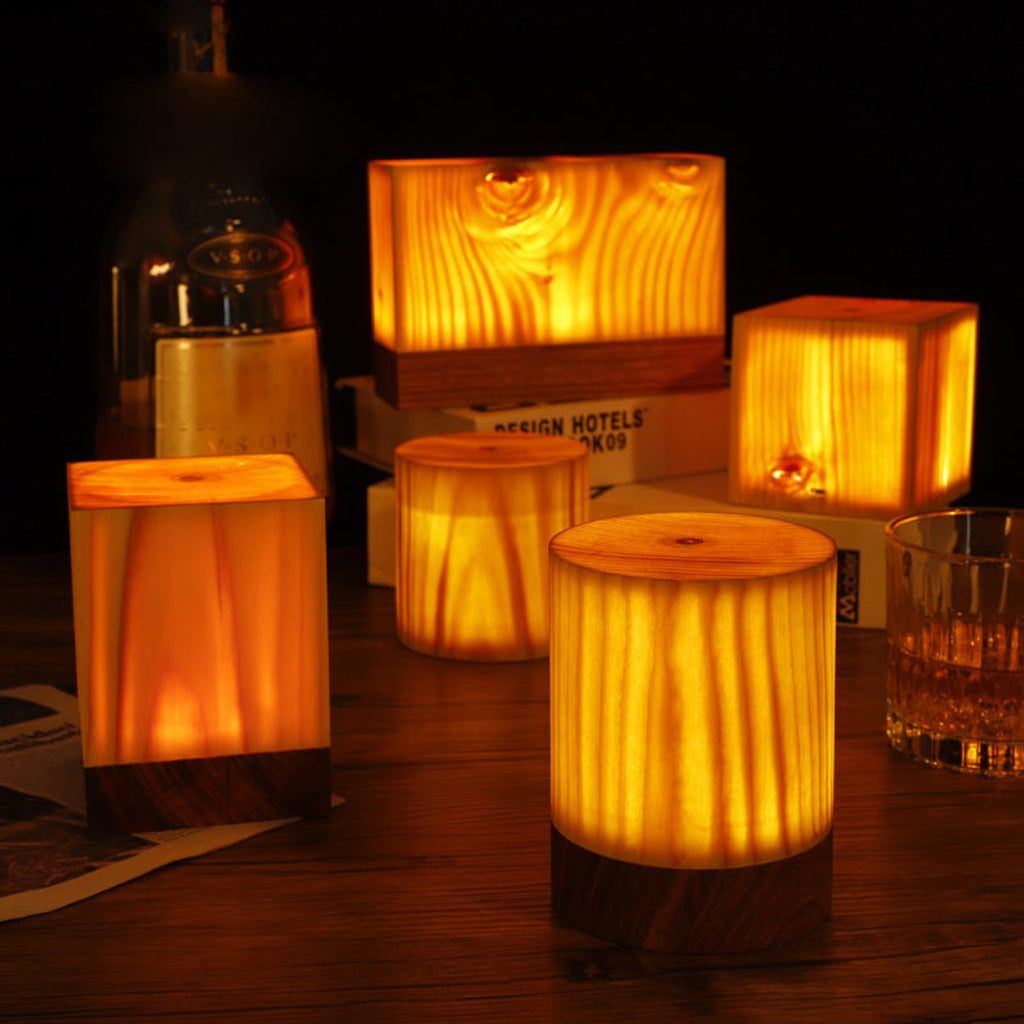 Wooden Modern Table Lamp With Rechargeable Battery For Bedroom — Ashbury Home & Living