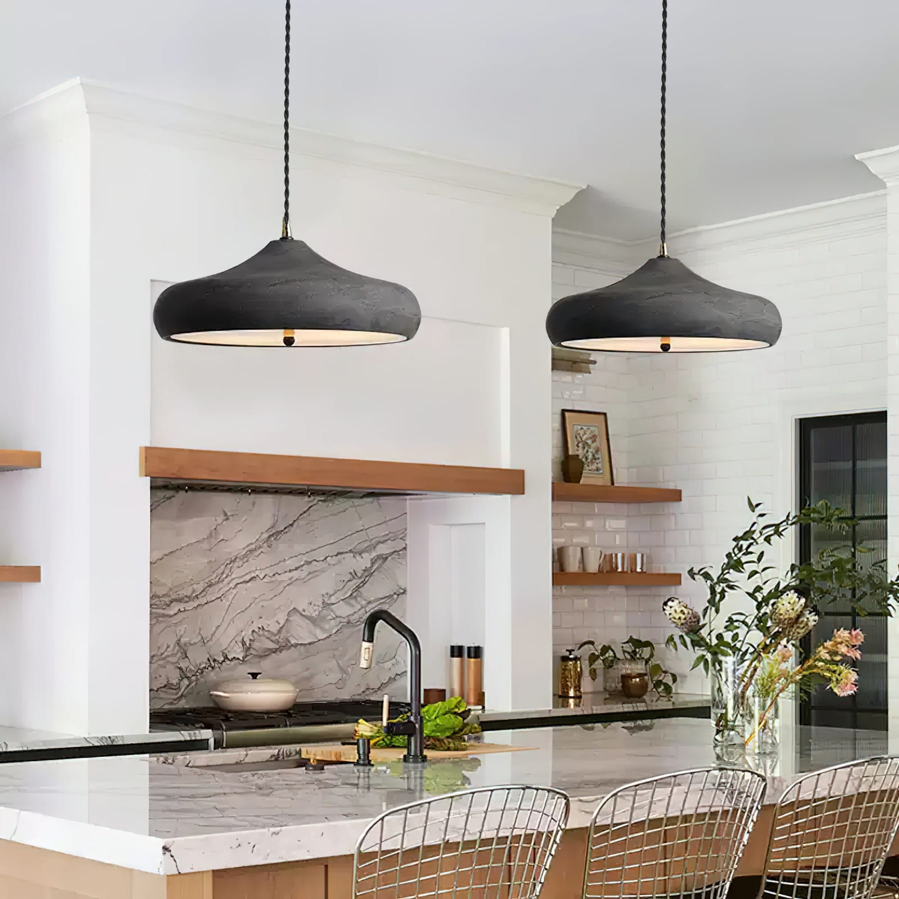 Contemporary Iron Pendant Light With Warm LED Glow — Ashbury Home & Living
